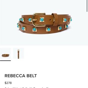 Freda Salvador Tan Belt with Turquoise Details